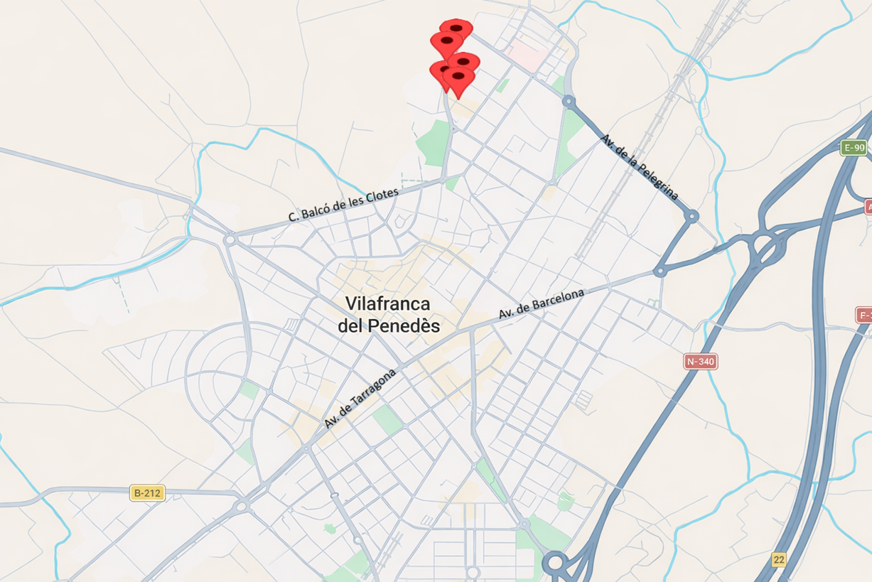 Mapa Trasters Penedès - Vilafranca del Penedès